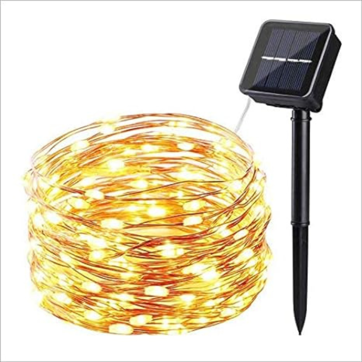 Cadena de luces solares hada, 100 luces